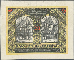 Osterwieck am Harz, 20 Mark 1.5.1922, Leder, G.350a, II  ...