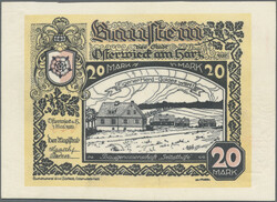 Osterwieck am Harz, 20 Mark 1.5.1922, Leder, G.350c, I-  ...