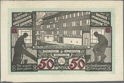 Osterwieck am Harz, 50 Mark 1.5.1922, Leder, G.354, III, unten rechts ...