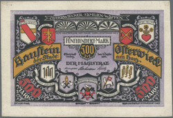 Osterwieck am Harz, 500 Mark 4.12.1922, Leder, G.361, I-  ...