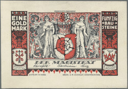 Osterwieck am Harz, 1 Goldmark o.D., Leder, G.364, I-  Automatically ...