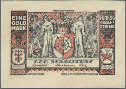 Osterwieck am Harz, 1 Goldmark o.D., Leder, G.364, II  Automatically ...