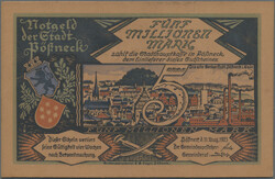 Pößneck, 5 Millionen Mark 11.8.1923, Leder, G. 450, I  ...