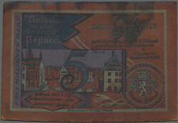 Pößneck, 5 Millionen Mark 11.8.1923, Leder, G. 453, III, fleckig  ...