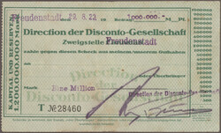 Freudenstadt, Direction der Disconto-Gesellschaft, 1 Mio. Mark, 29.8 ...