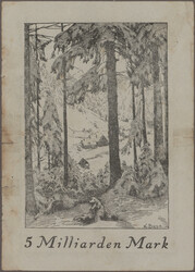 Freudenstadt, Gewerbebank, 5 Mrd. Mark, 25.10.1923, rs. Waldbild von ...