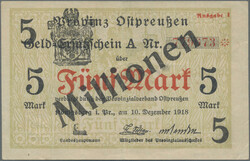 Provinz Ostpreußen, Prov. Verband Ostpreußen, 5 Mio. Mark auf 5 ...