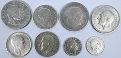 Lot 8 Münzen; 5 Dinara 1879, 50 Dinara 1932, 1938 (2x), 20 Dinara ...