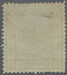 1883, large dragon thick paper 1 Ca. green, unused mounted mint ...