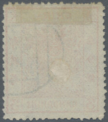 1883, large dragon thick paper 3 Ca. vermilion, plate flaw at lower ...