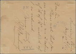 Kewkiang, 1895, stationery card 1/2 C. grey-black (''Dougan type C) ...