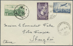 1937, Doret and Micheletti Paris-Shanghai flight envelope to Shanghai ...