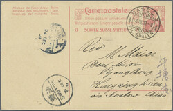 Switzerland to Kwantung province via Suez, 1909: card from Basel ...