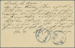 Switzerland to Kwantung province via Suez, 1909: card from Basel ...