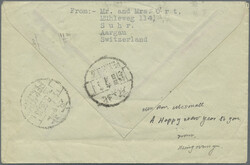 1943, Weihsien Civilian Internee Camp: cover from Switzerland "SUHR ...