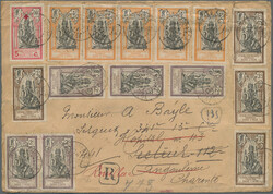 1914, Definitives 2c. (5), 3c. (4), 4c. (5) and Red Cross surcharge ...