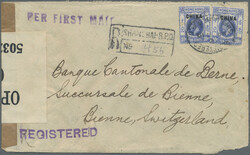 1919. Registered envelope (corner-/opening faults) to Switzerland ...