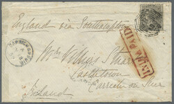 1859 Cover from Rangoon to Ireland via Calcutta, Southampton and ...