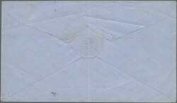 1860, Empire nd 20c. blue and 40c. orange with two faint strikes of ...