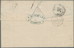1879, Sage 25c. black on red, single franking on lettersheet from ...