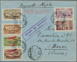 1929, Airmail surcharges "AVION", complete set in combination with ...