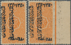 1921, Overprints "1340 Hashemite Kingdom 1340", ⅛pi. orange-yellow ...