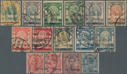 1909-10 Provisionals, complete set of 14 plus a second 6s. on 6a., ...