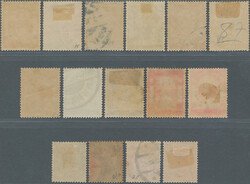 1909-10 Provisionals, complete set of 14 plus a second 6s. on 6a., ...