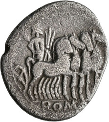 AR-Denar; 130 v. Chr. Rom; Romakopf // Jupiter in Quadriga, Albert ...