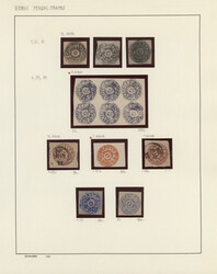 1866-1894 Collection of about 100 stamps including 56 circulars, ...