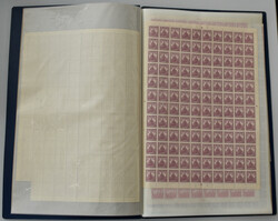 1949-57 Nine complete or near to complete sheets mint never hinged, ...