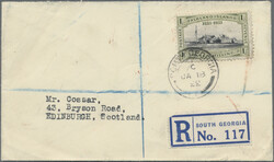 1933, South Georgia, Falklands Centenary 1s. (few perf. faults) on ...