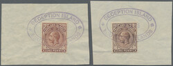 1923, South Shetlands, Falklands KGV 1d. orange-red, two stamps ...