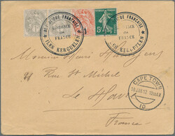 1912, Kerguelen Islands, cover bearing France 10c. rate and cachet ...