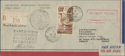 1948, TAAF, Airmail 100fr. "Icarus" on registered airmail expedition ...