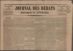 1858, zwei Zeitungen "Journal des Debats" je mit Zeitungsstempel bzw. ...