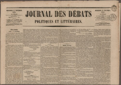 1858, zwei Zeitungen "Journal des Debats" je mit Zeitungsstempel bzw. ...