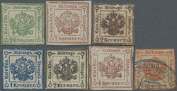 Lot von 7 Ganzfälschungen, dabei ein Stück mit blauem Stempel. Der ...