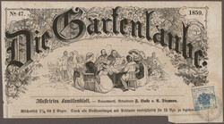 1859, 1 Kr. blau, Type I (Provisorium), frankiert auf Zeitungskopf ...