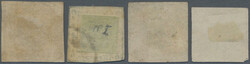 1859, 1 Kr., Lot von 4 Fälschungen ungebraucht bzw. gestempelt, ...