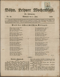 1859, 1 Kr. Stempelankündigungsmarke als Zeitungsstempelmarke ...
