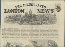 1859, 2 Kr., Zusammenstellung von 9 Briefstücken, verschiedene ...