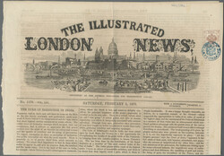 1859, 2 Kr., fast vollrandig, frankiert auf Zeitung "London News" ...