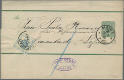 1877, 1 Kr., breit- bis überrandig, zufrankiert auf Deutsches Reich ...