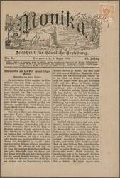 1890, Doppeladler, 1 Kr., frankiert auf Zeitungs-Vorderseite "Monika" ...