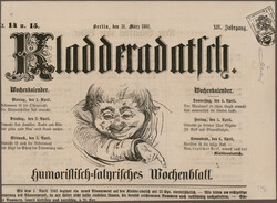 1859, 1 Kr. schwarz, links oben lädiert, frankiert auf Zeitung ...