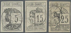 1890 Definitives 5c., 15c. and 25c., fine used. (Mi. €425)