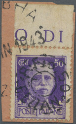 1943 "R.F. 0,50 FEZZAN" circled ovpt. on 50c. violet (with sheet ...