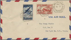 1948, airmails 100 f red and 200 f blue tied by octagonal "GHADAMES ...
