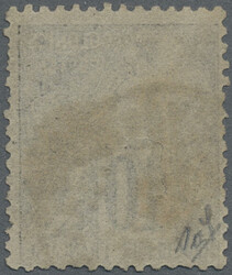 1889, 10 C. Allegory black on purple with overprint of the new value ...